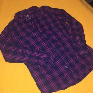 Pink and purple flannel NWOT